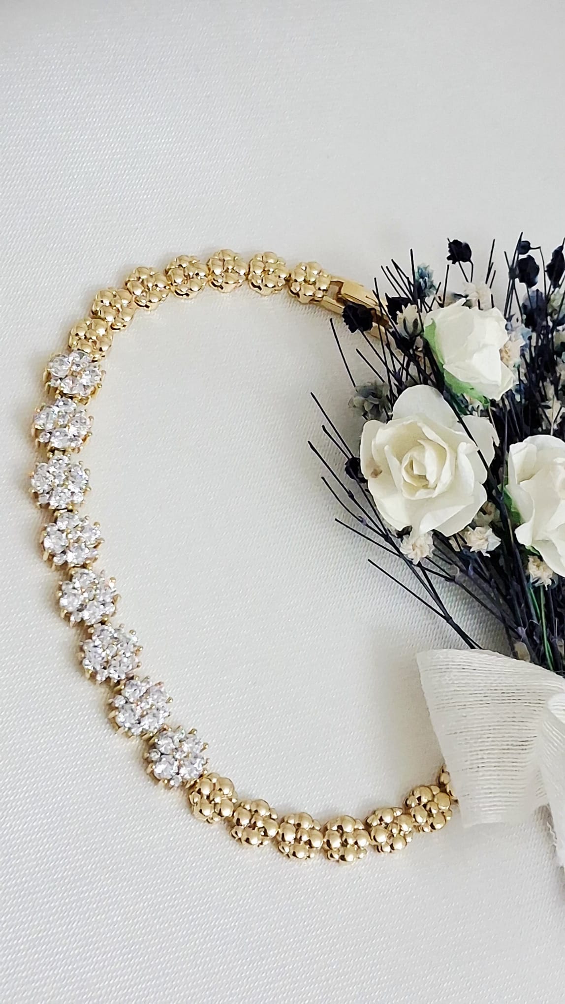 XUPING Bileklik - Çiçek Figürlü Zirkon Taşlı